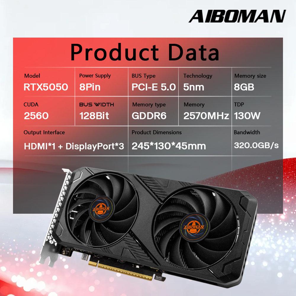 Tarjeta Gráfica AIBOMAN RTX505 - Pc Gaming Nvidia reseña y precio